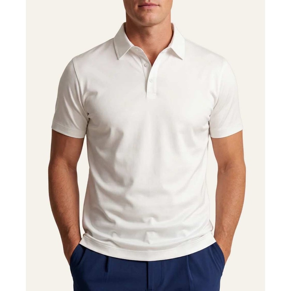 NWT Calvin Klein Men's XL Knit Polo Shirt Off White Tofu Cotton
